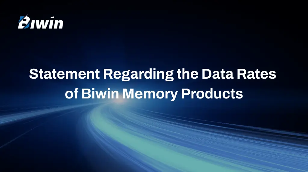 Statement Regarding the Data Rates of Biwin Memory Products