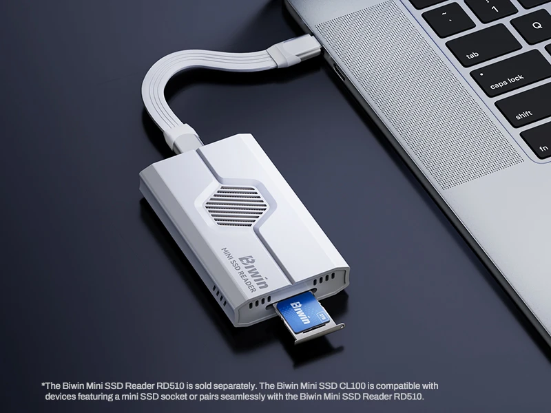 Paired with the RD510 Mini SSD Reader