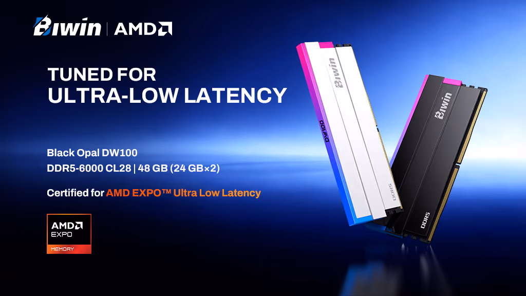 Biwin DW100 DDR5-6000 CL28 48GB Certified with AMD EXPO ULL